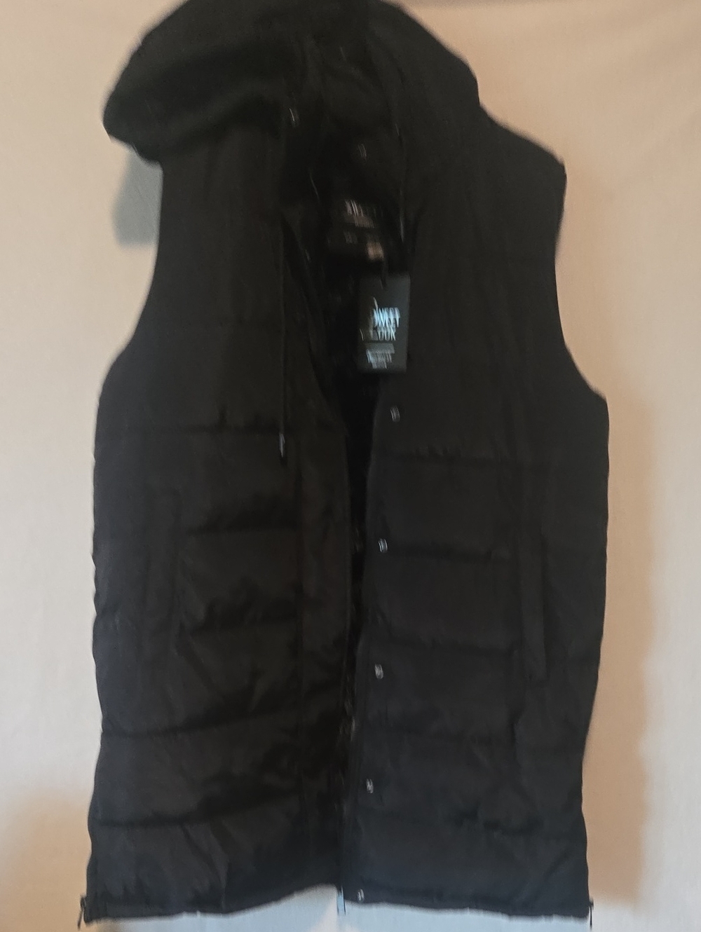 Black Puffer Vest with Hood